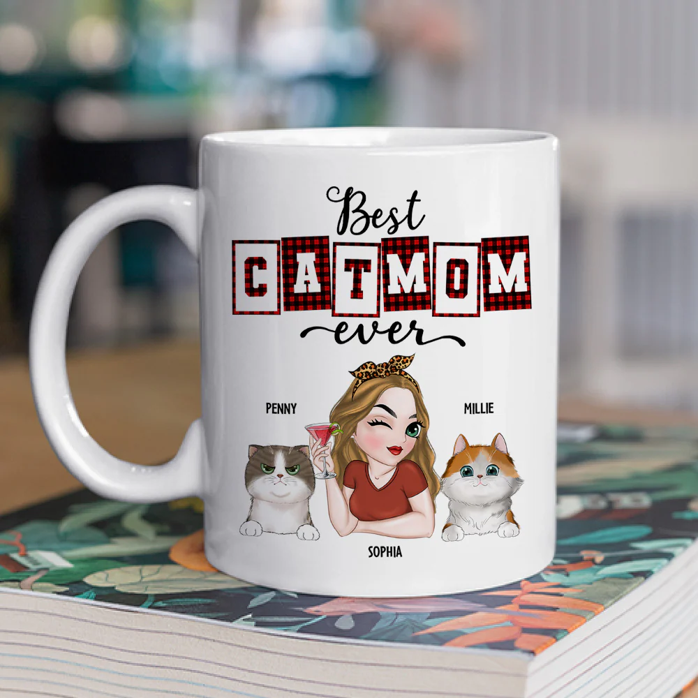 Best Cat Mom Dad Of The Year - Personalized Custom Coffee Mug - Image 3