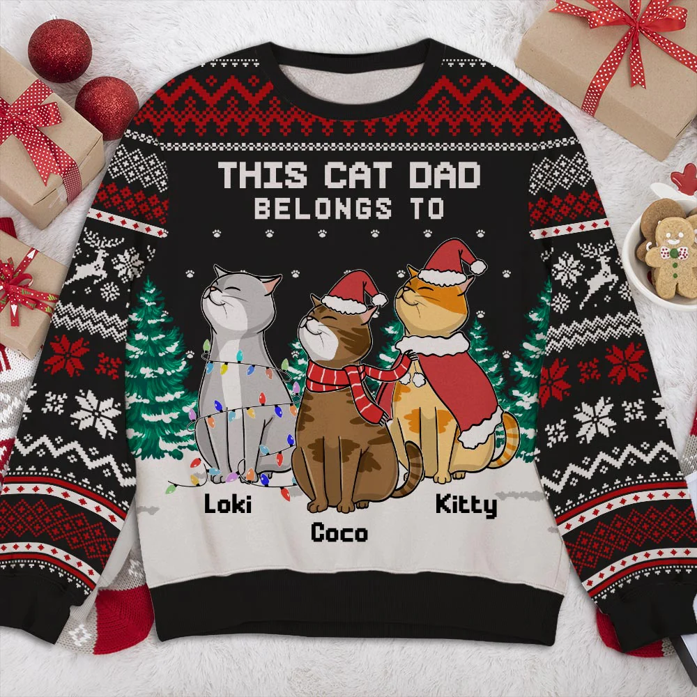 Best Cat Mom/Dad - Personalized Custom All-Over-Print Sweatshirt - Image 2