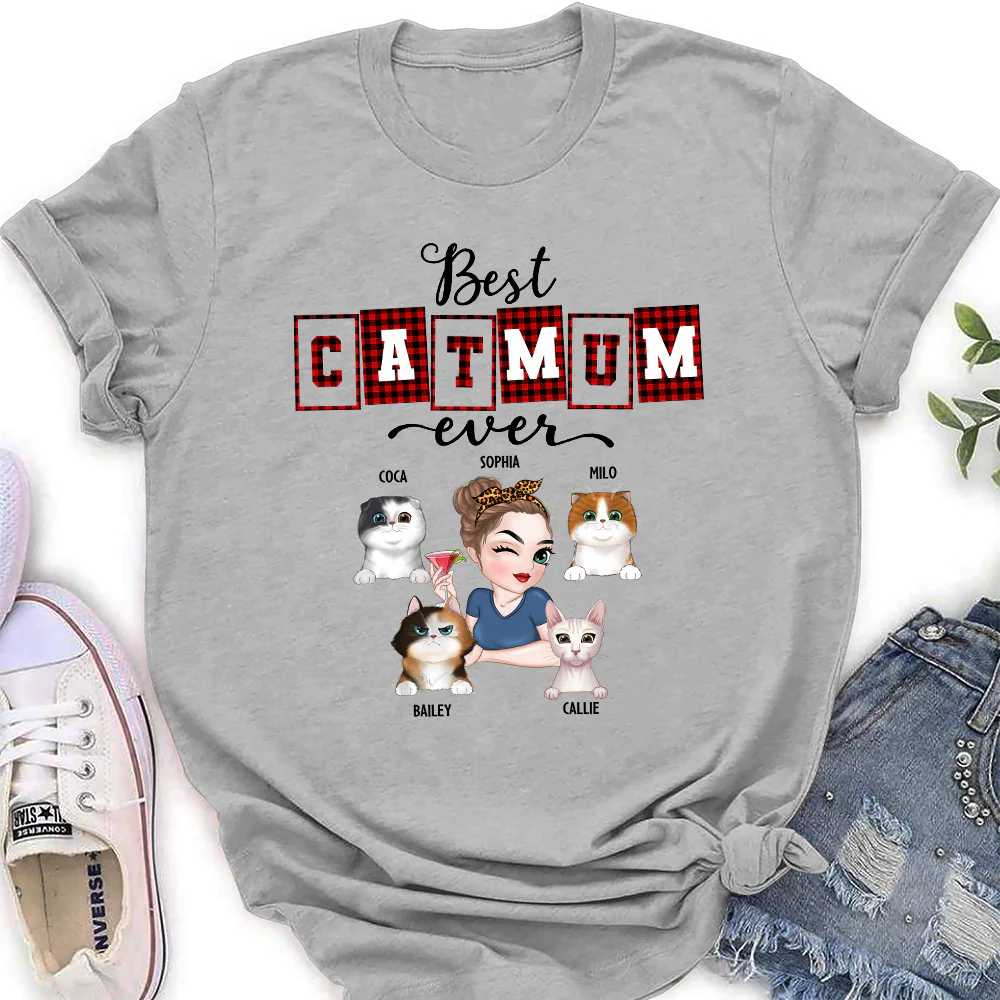 Best Cat Mom Of The Year - Personalized Custom Women's T-shirt - Image 4