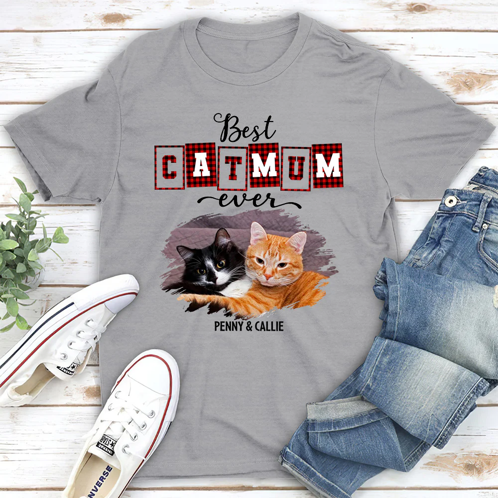 Best Cat Mom Of The Year Photo - Personalized Custom Unisex T-shirt - Image 4
