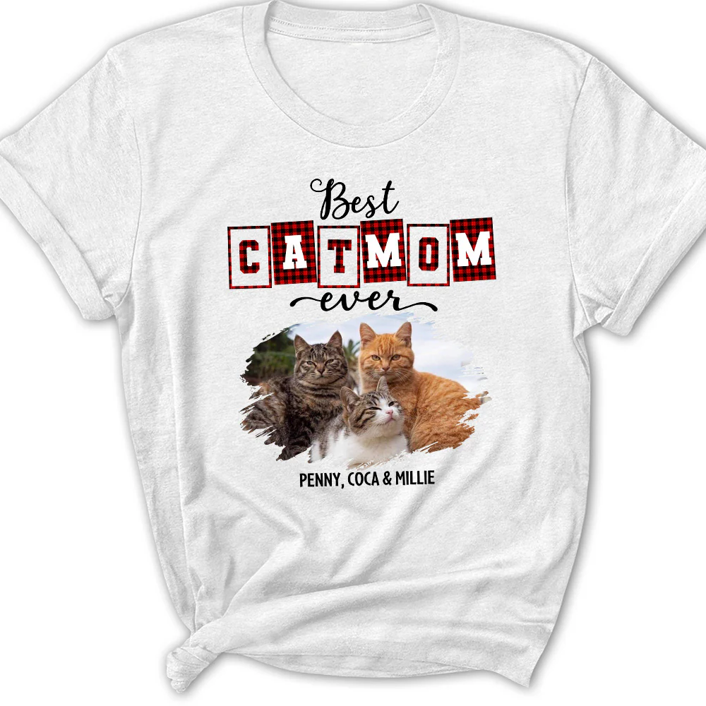 Best Cat Mom Of The Year Photo - Personalized Custom Women's T-shirt