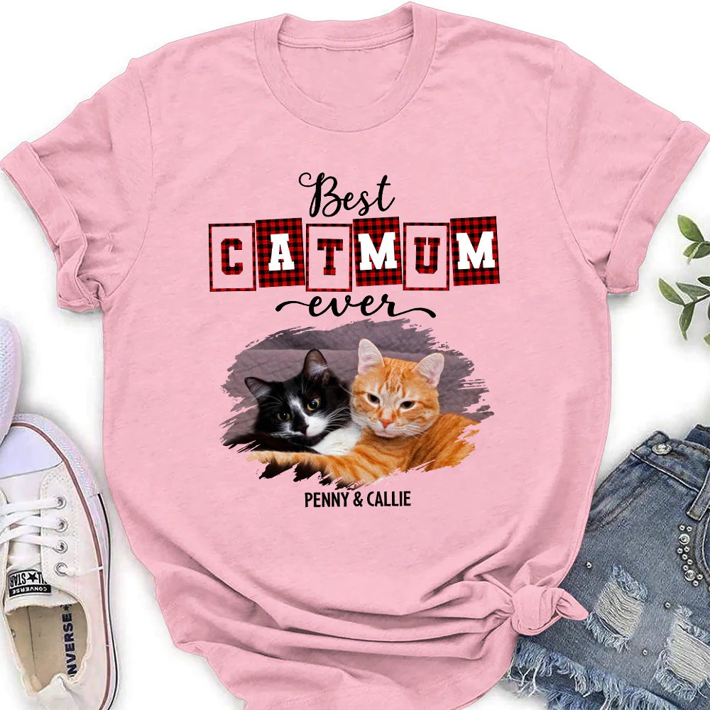 Best Cat Mom Of The Year Photo - Personalized Custom Women's T-shirt - Image 2