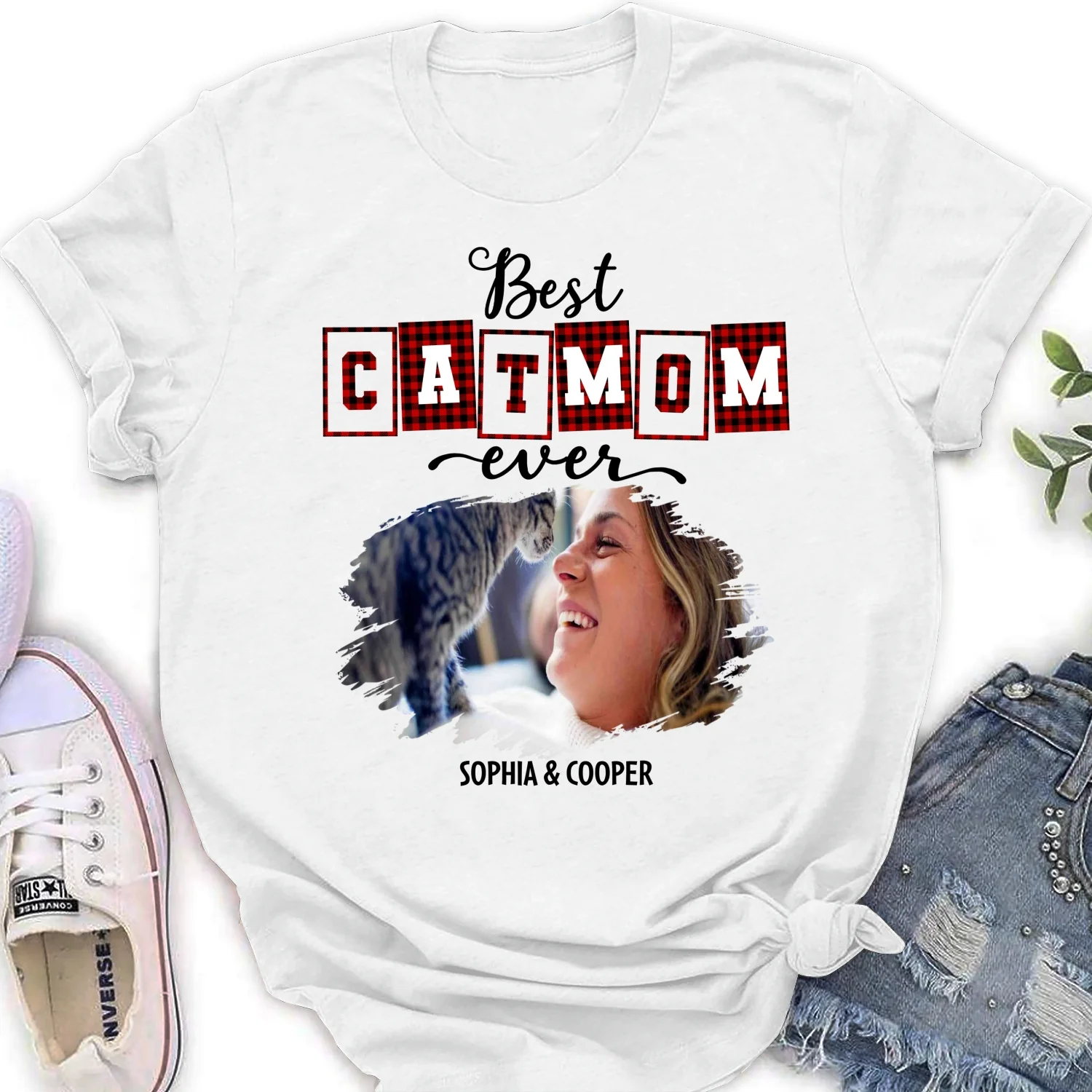Best Cat Mom Of The Year Photo - Personalized Custom Women's T-shirt - Image 5