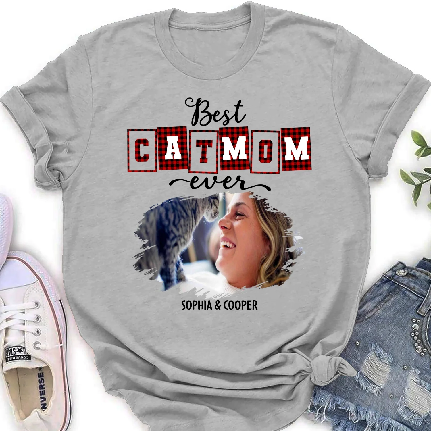 Best Cat Mom Of The Year Photo - Personalized Custom Women's T-shirt - Image 6