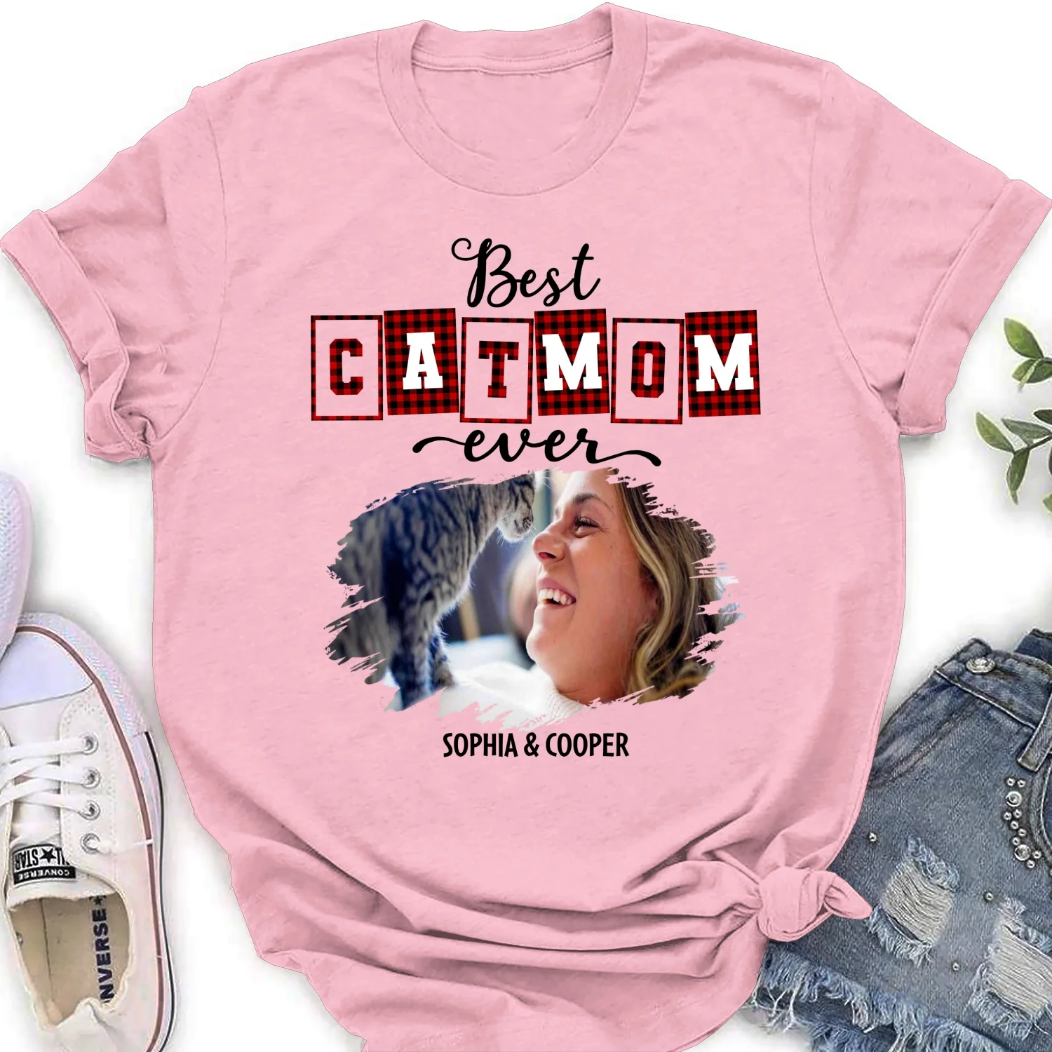 Best Cat Mom Of The Year Photo - Personalized Custom Women's T-shirt - Image 7