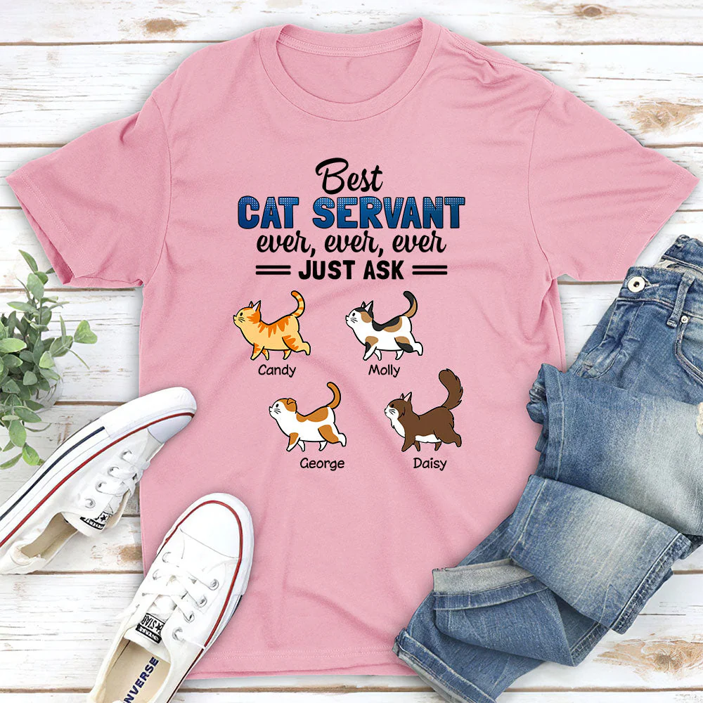 Best Cat Servant Ever - Personalized Custom Unisex T-shirt - Image 4