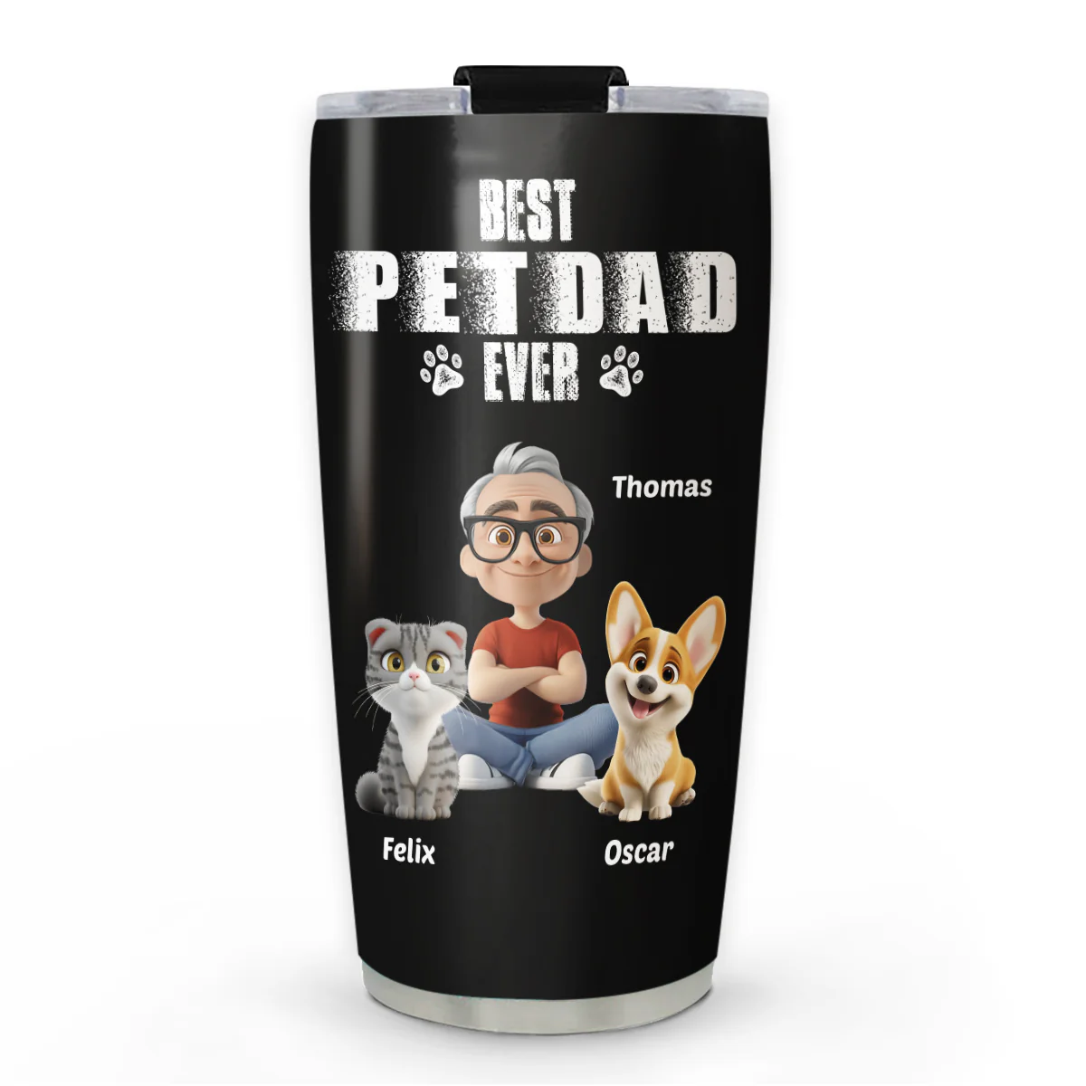 Best Dad Ever Pet Version 2 - Personalized Custom Tumbler