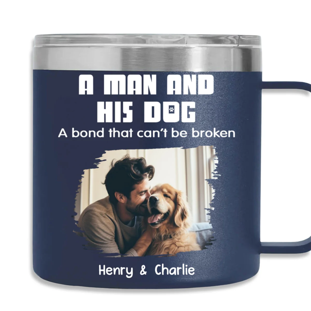 Best Dad Ever Photo - Personalized Custom 14oz Stainless Steel Tumbler With Handle - Image 6