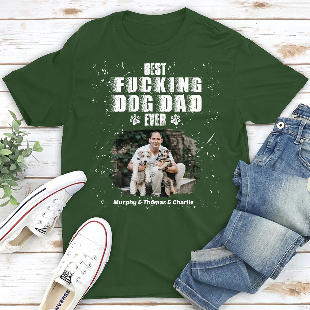 Best Dad Ever Photo - Personalized Custom Unisex T-shirt - Image 4