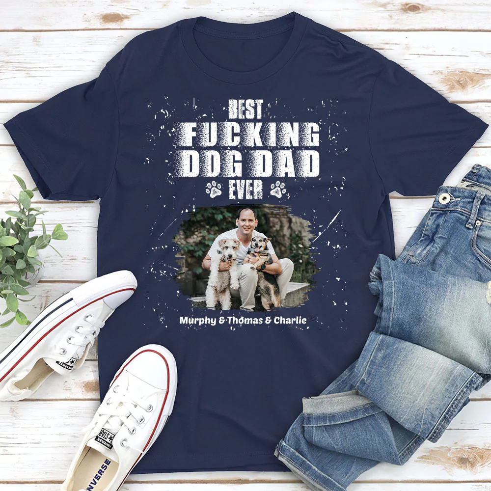 Best Dad Ever Photo - Personalized Custom Unisex T-shirt - Image 5