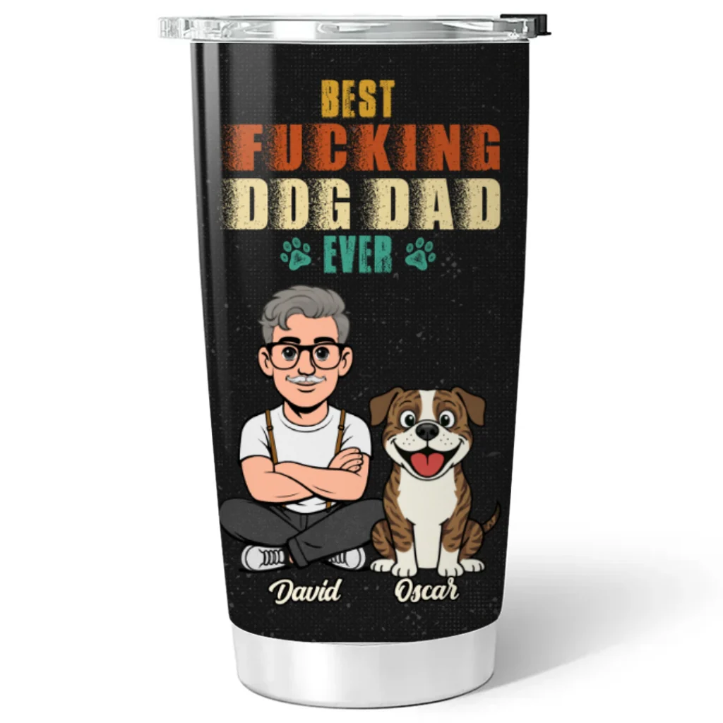 Best Dad Ever Retro Ver - Personalized Custom Tumbler - Image 5