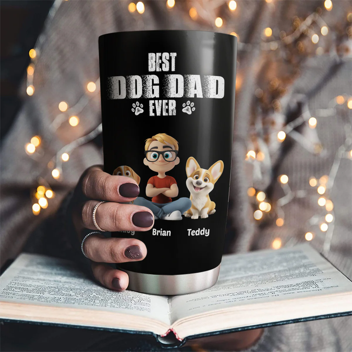Best Dad Ever Version 2 - Personalized Custom Tumbler - Image 2