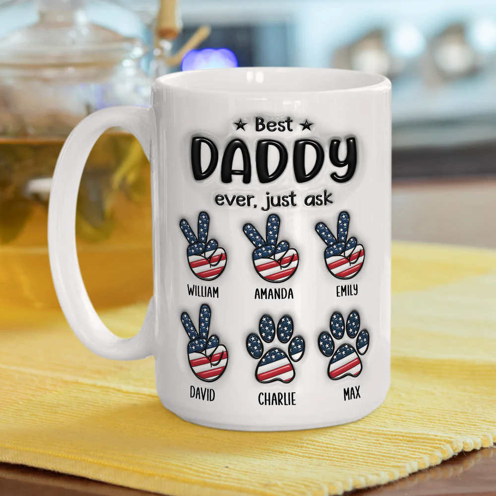 Best Daddy Ever - Personalized Custom 3D Inflated Effect Mug - Image 10