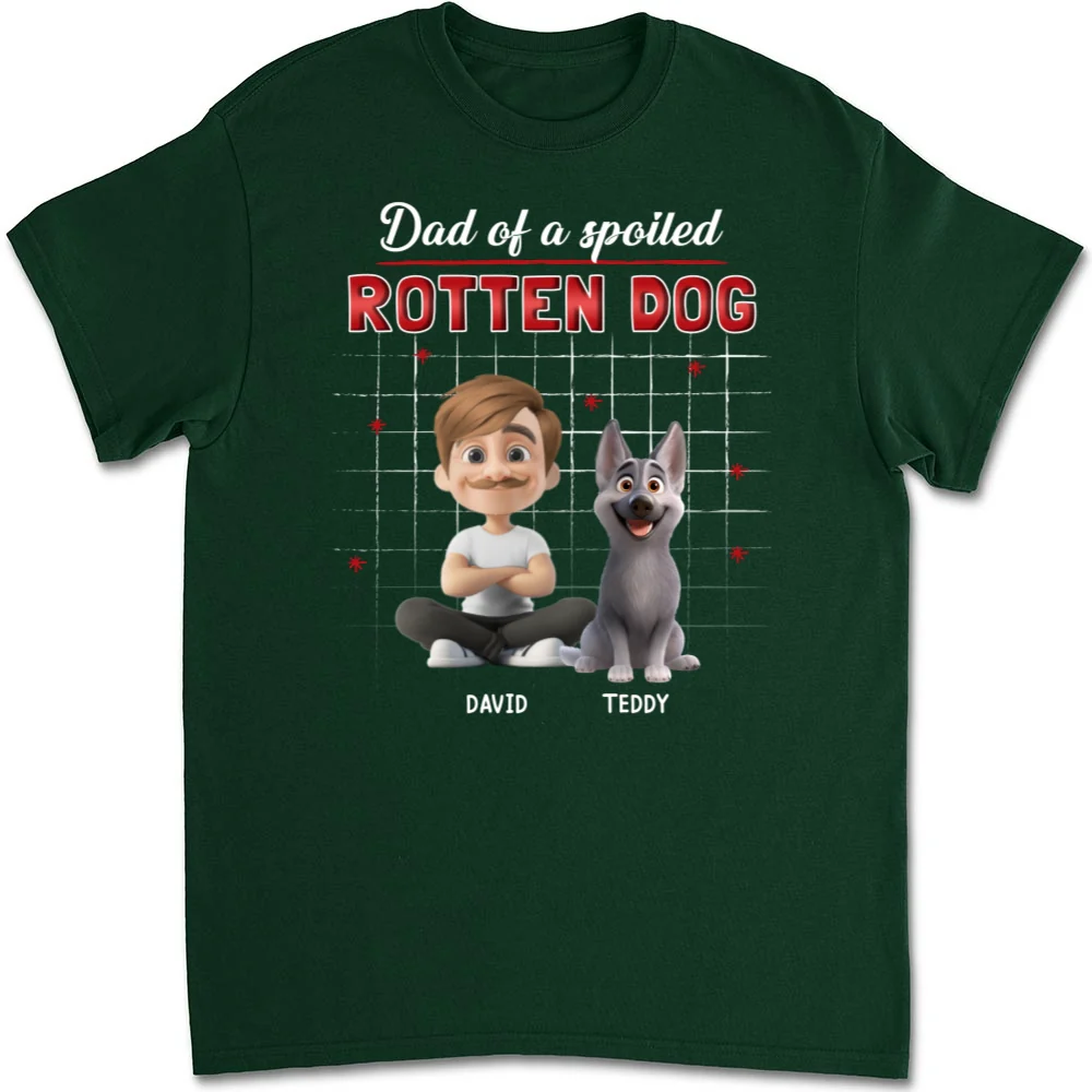 Best Dog Cartoon Mom Dad - Personalized Custom Unisex T-shirt - Image 8