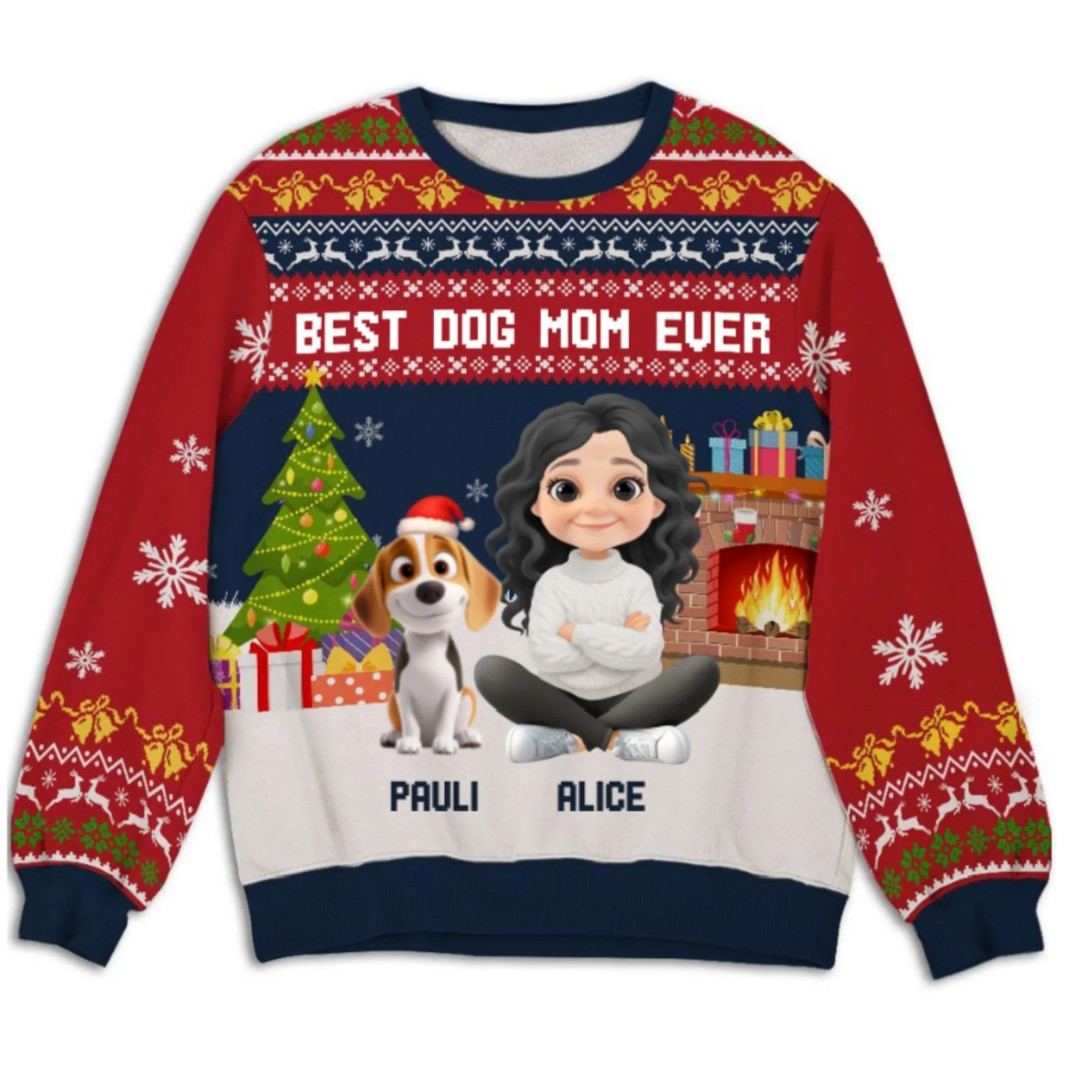 Best Dog Cartoon - Personalized Custom All-Over-Print Sweatshirt - Image 7