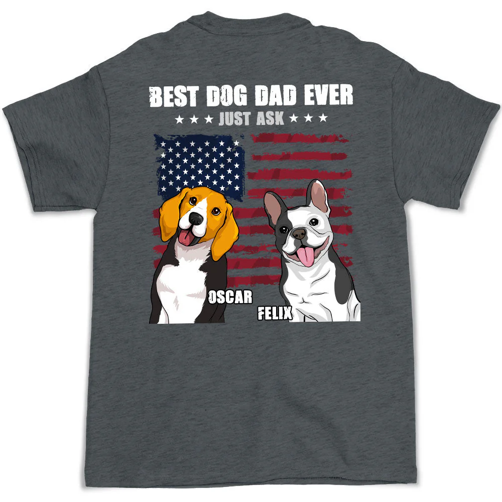 Best Dog Dad Ever - Personalized Custom Unisex T-shirt - Image 4