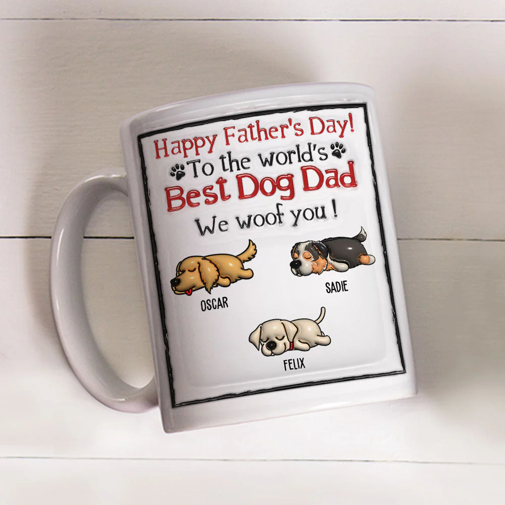 Best Dog Dad In The World - Personalized Custom 3D Inflated Effect Mug - Image 3
