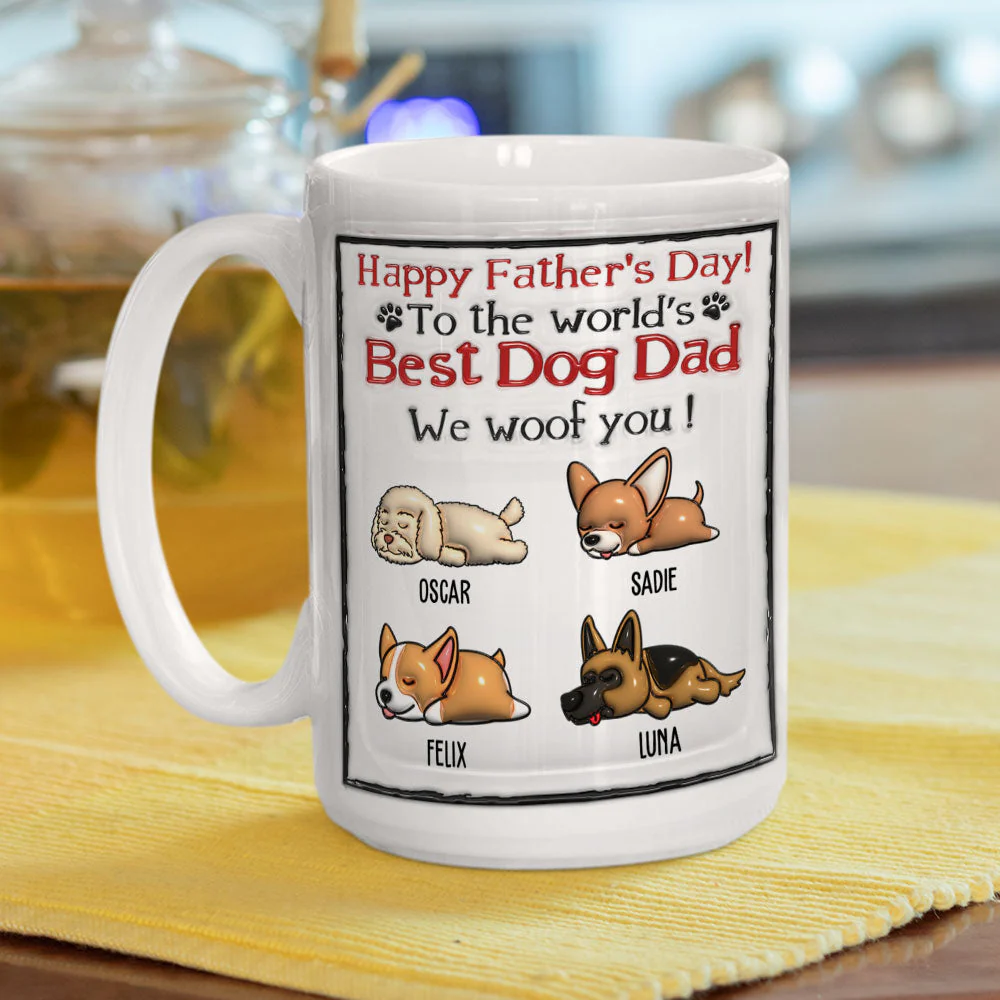 Best Dog Dad In The World - Personalized Custom 3D Inflated Effect Mug - Image 4