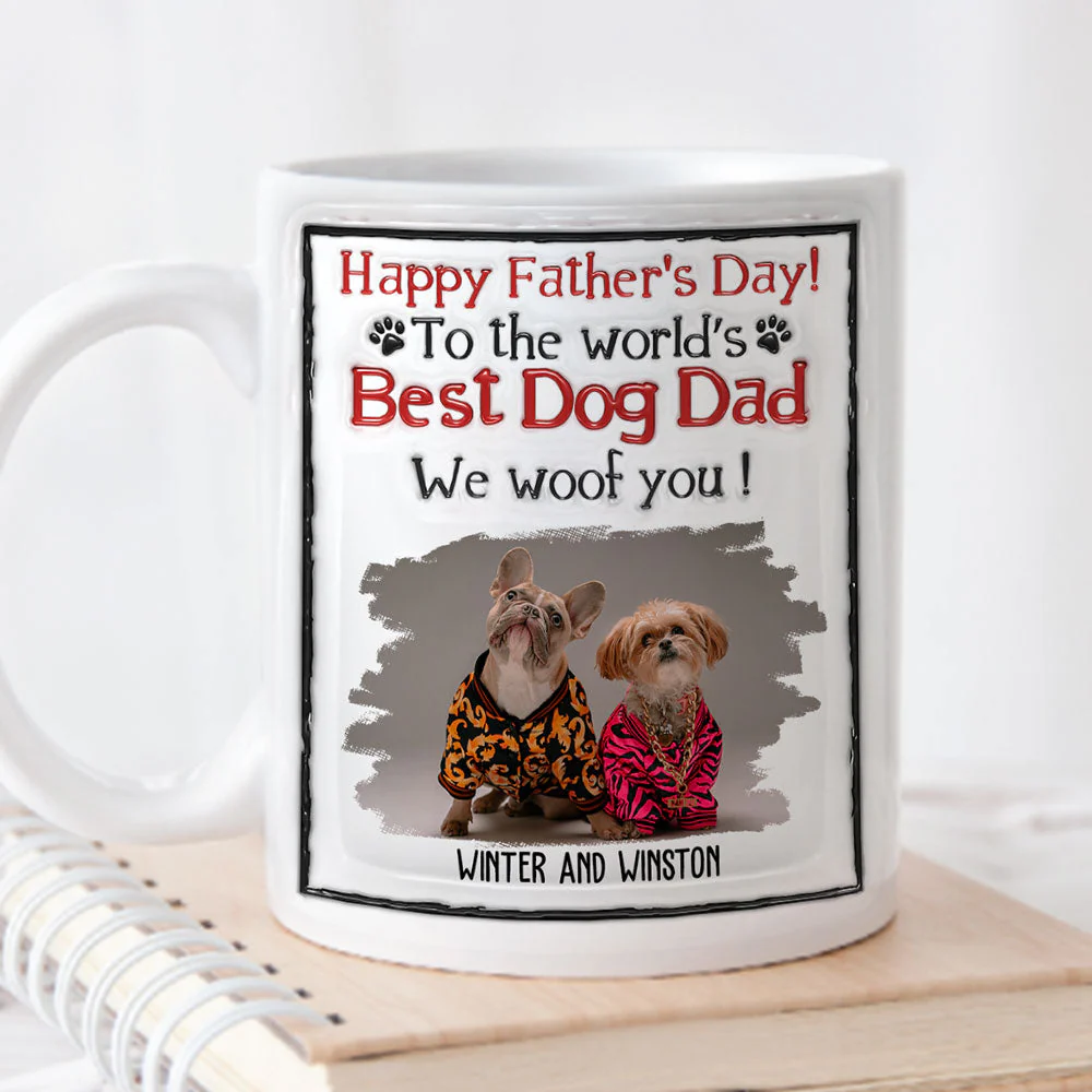 Best Dog Dad In The World - Personalized Custom 3D Inflated Effect Mug - Image 5