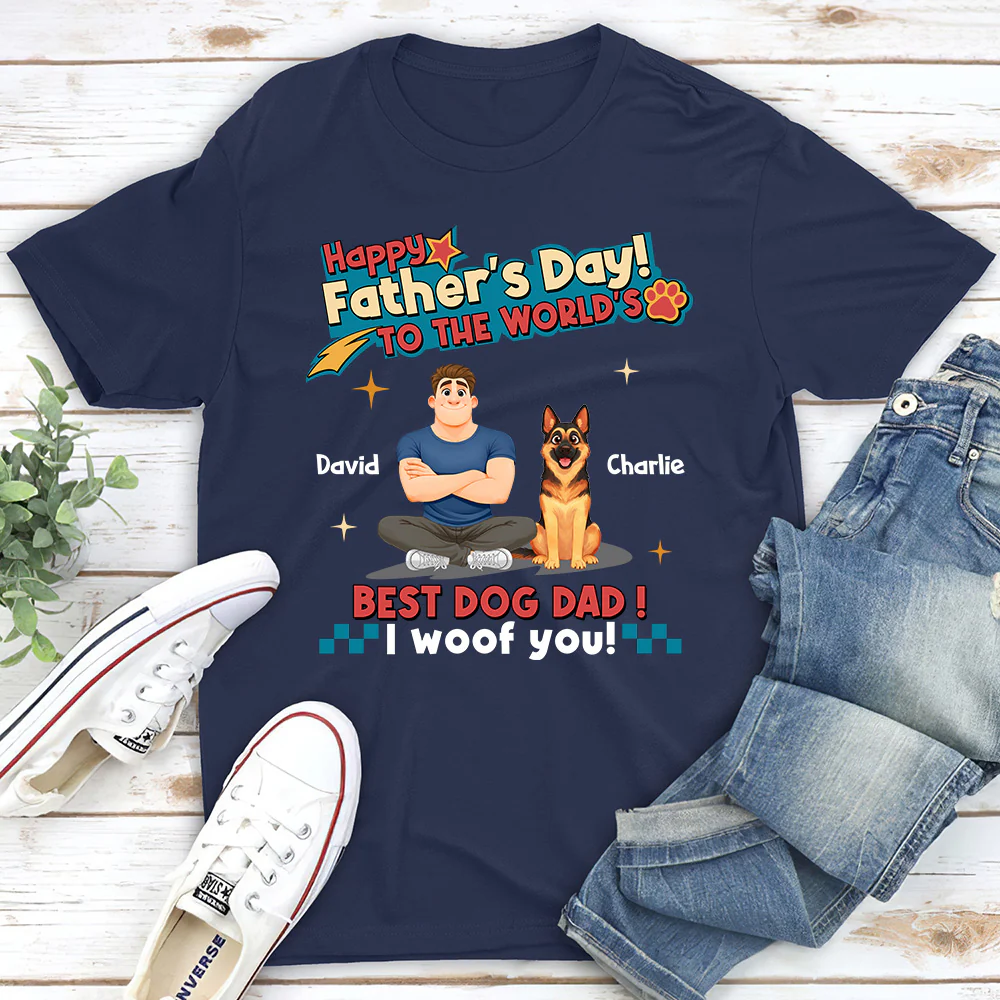 Best Dog Dad In The World - Personalized Custom Shirt - Image 2