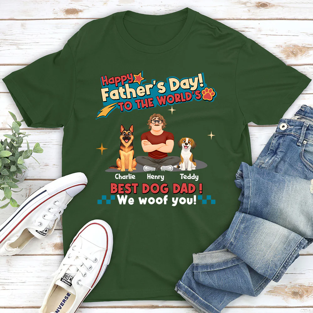 Best Dog Dad In The World - Personalized Custom Shirt - Image 3
