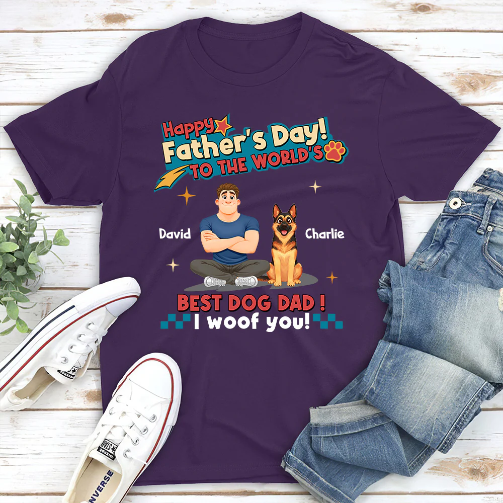 Best Dog Dad In The World - Personalized Custom Shirt - Image 4