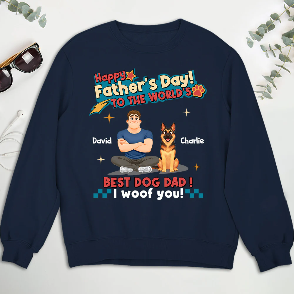 Best Dog Dad In The World - Personalized Custom Shirt - Image 5