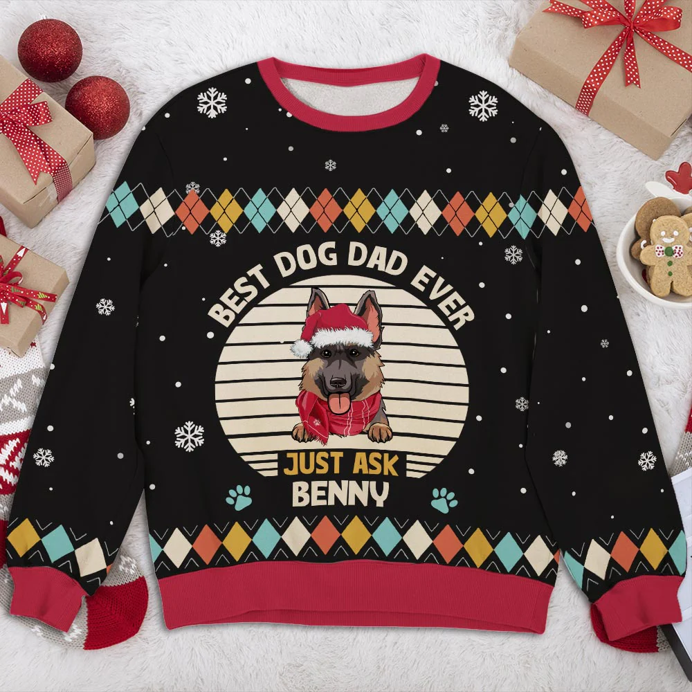 Best Dog Dad/Mom Ever - Personalized Custom All-Over-Print Sweatshirt - Image 2