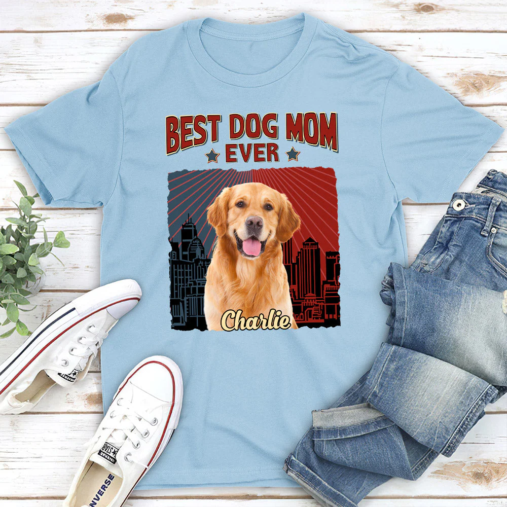 Best Dog Dad Mom Ever - Personalized Custom Unisex T-shirt - Image 4