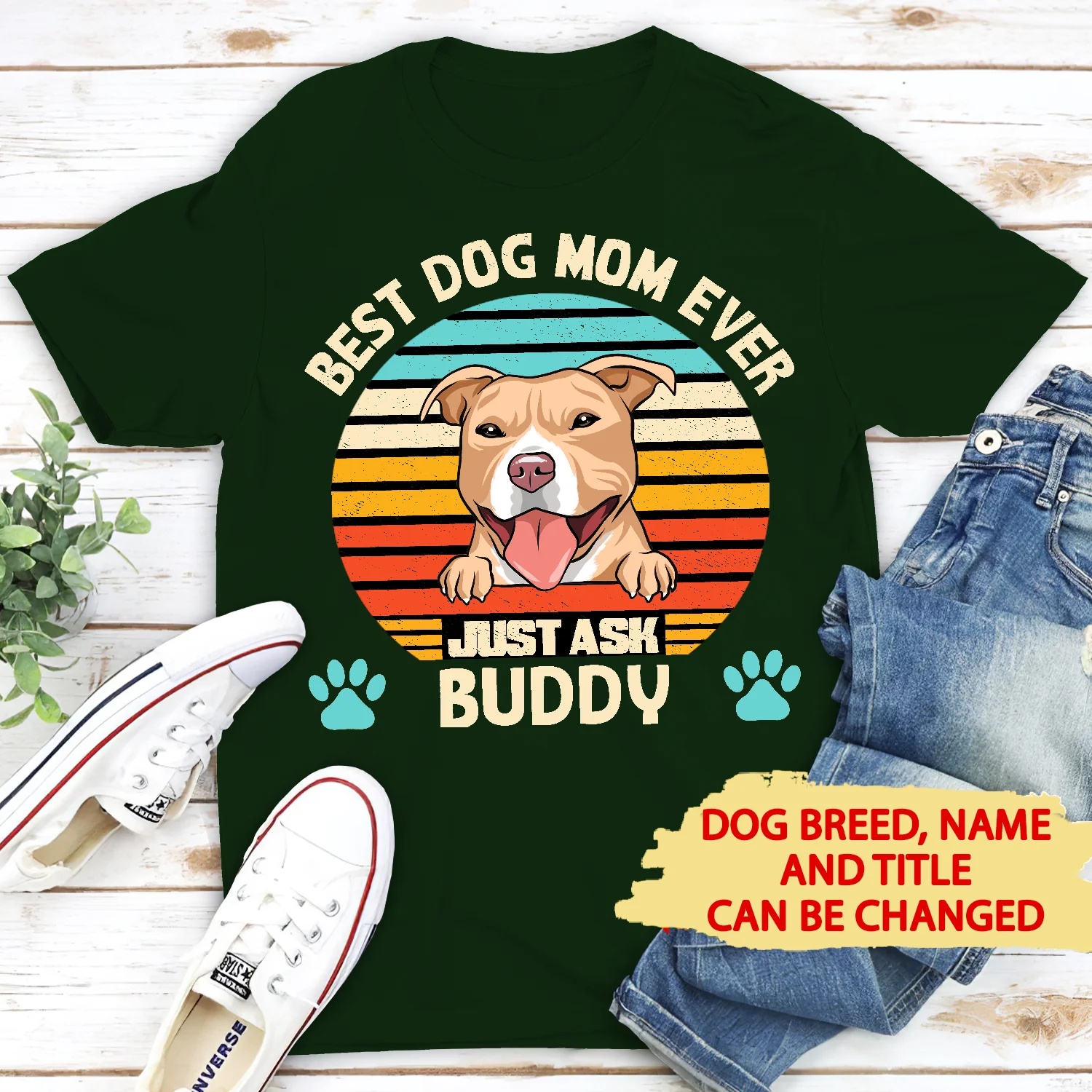 Best Dog Dad/Mom Ever - Personalized Custom Unisex T-shirt - Image 4