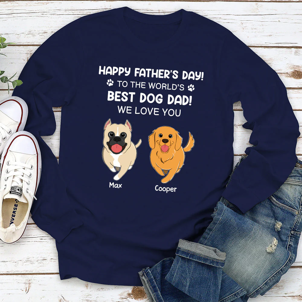 Best Dog Dad - Personalized Custom Long Sleeve T-shirt - Image 2