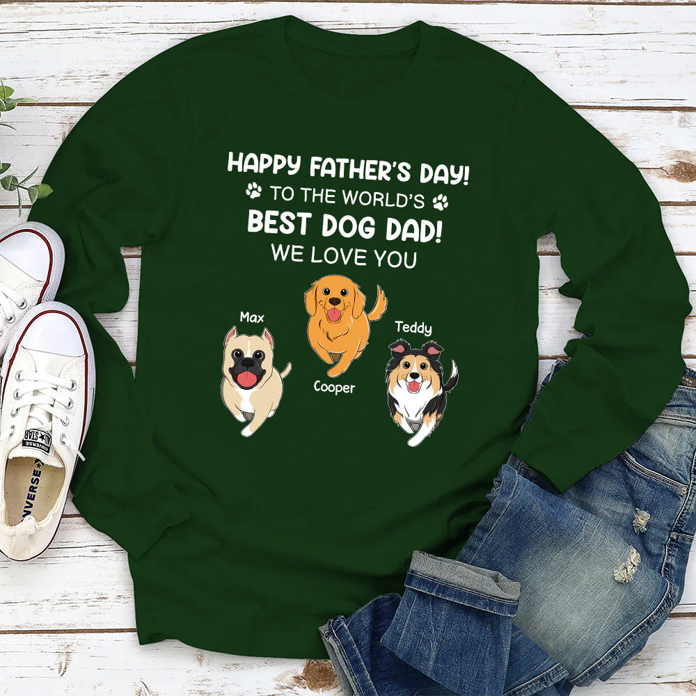 Best Dog Dad - Personalized Custom Long Sleeve T-shirt - Image 3