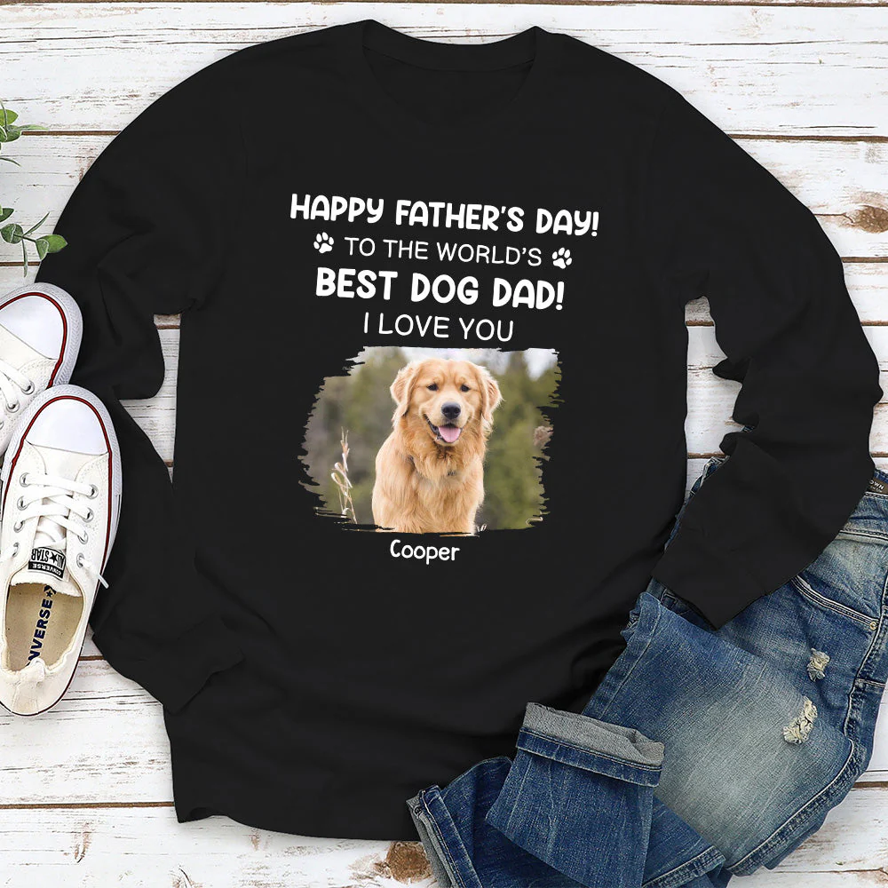 Best Dog Dad - Personalized Custom Long Sleeve T-shirt - Image 4