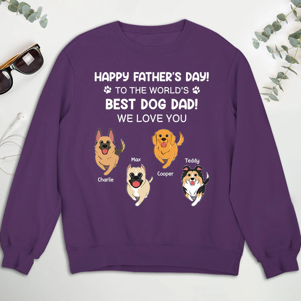 Best Dog Dad - Personalized Custom Sweatshirt - Image 4