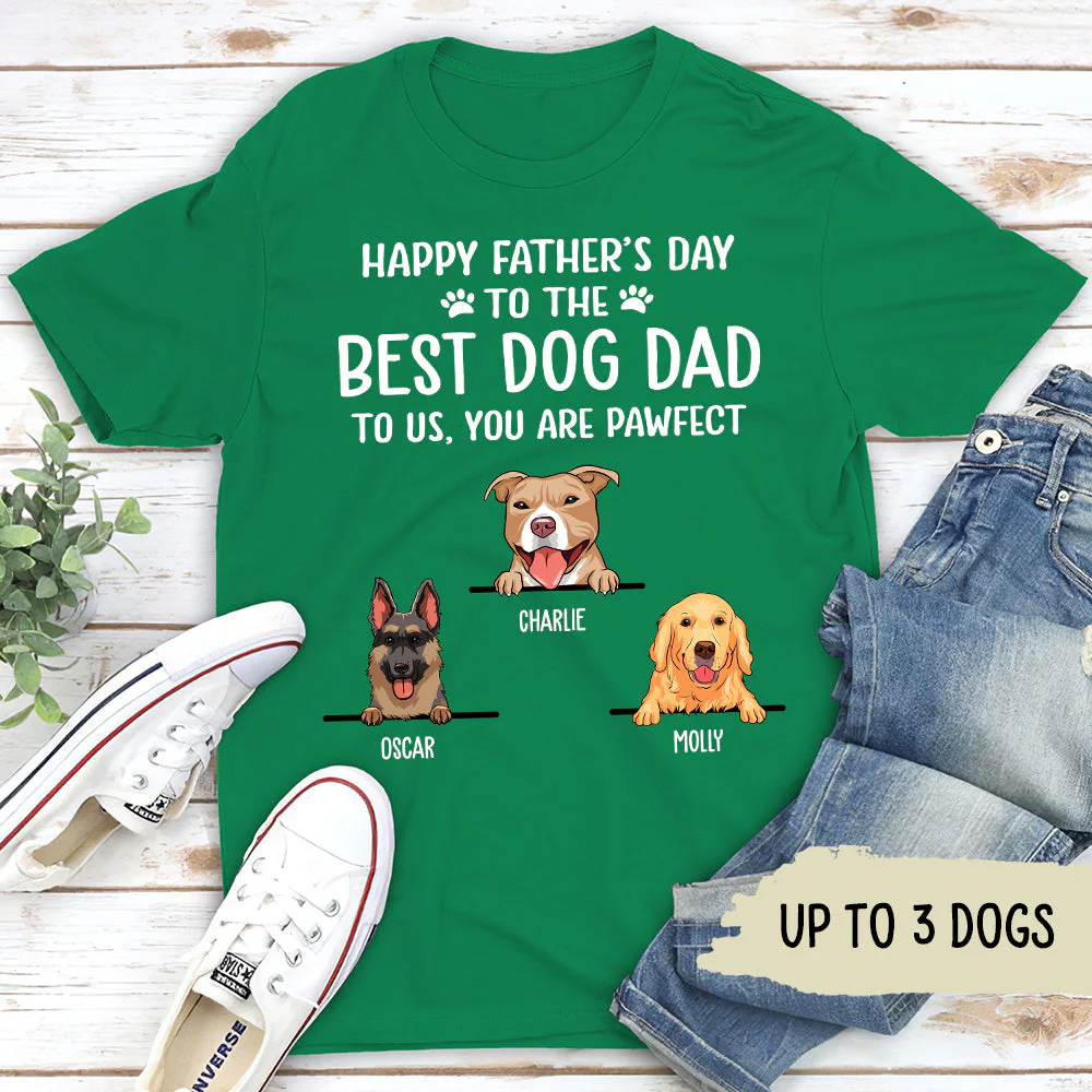 Best Dog Dad - Personalized Custom Unisex T-shirt - Dog Dad Father's Day Gifts - Image 3