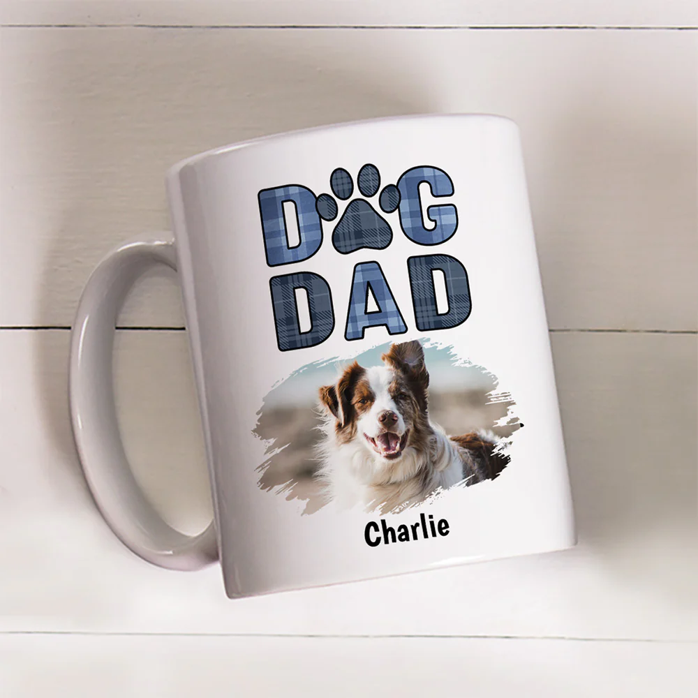 Best Dog Dad Photo - Personalized Custom Coffee Mug - Image 3
