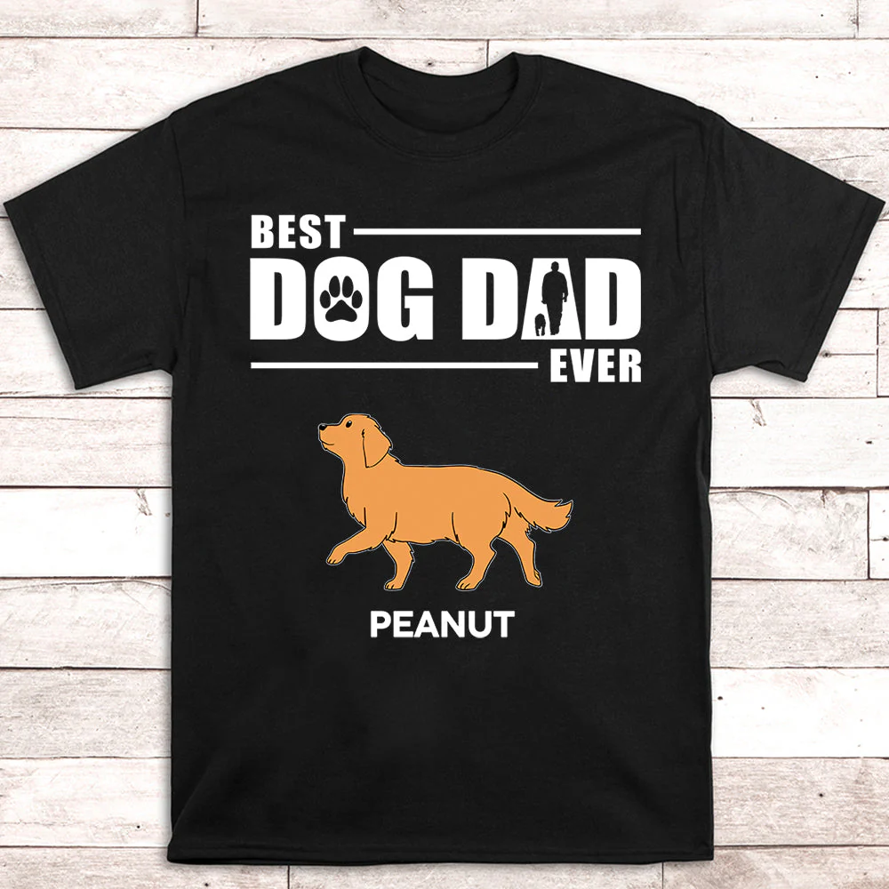 Best Dog Dad Silhouette - Personalized Custom Unisex T-shirt