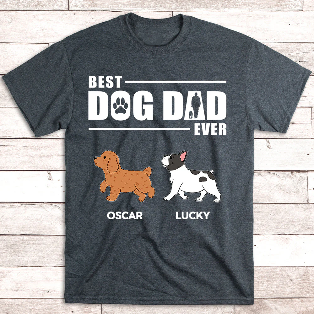 Best Dog Dad Silhouette - Personalized Custom Unisex T-shirt - Image 4