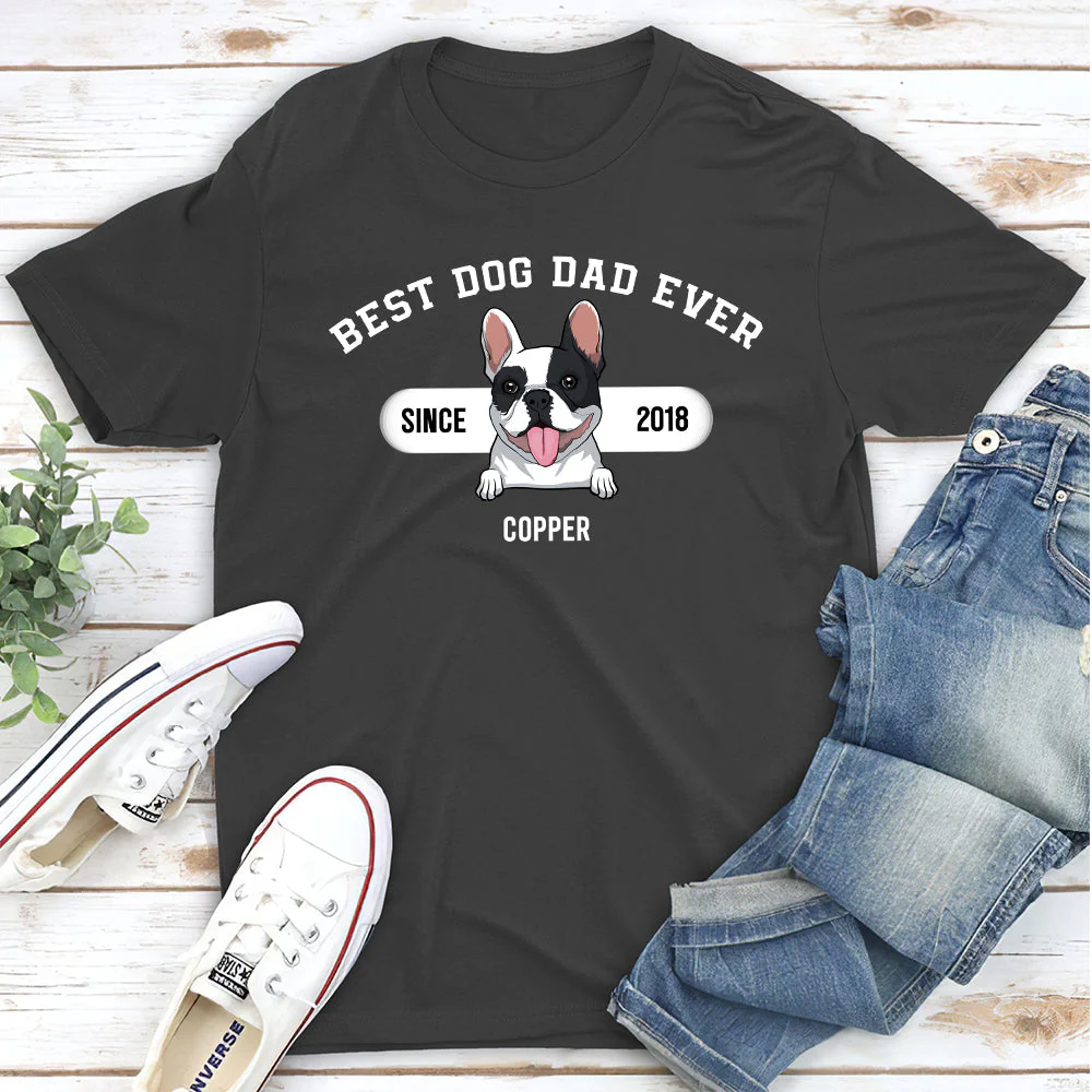 Best Dog Dad Since Then - Personalized Custom Unisex T-shirt - Image 2