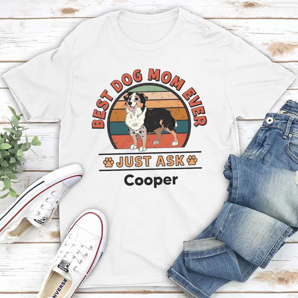 Best Dog Ever Retro - Personalized Custom Unisex T-shirt - Image 2