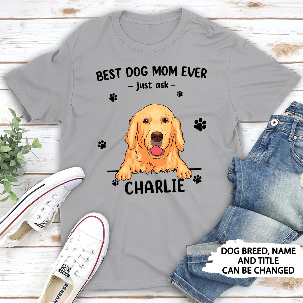Best Dog Mom/Dad 1 - Personalized Custom Unisex T-shirt - Image 2