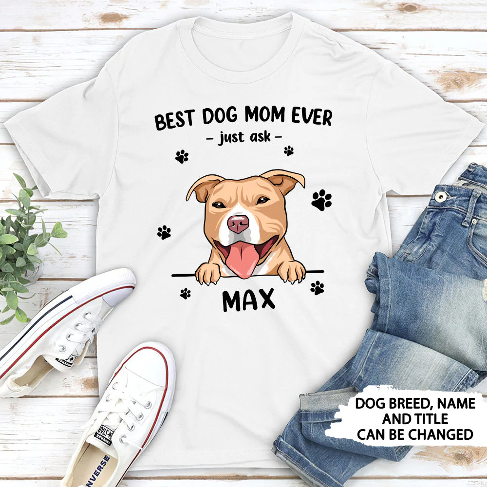 Best Dog Mom/Dad 1 - Personalized Custom Unisex T-shirt - Image 3