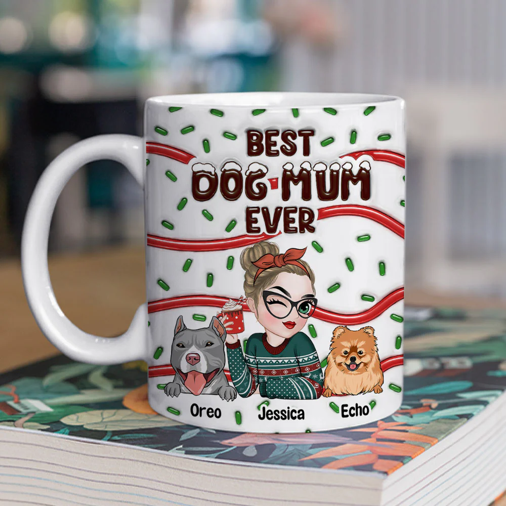Best Dog Mom Cake - Personalized Custom 3D Inflated Effect Mug - Image 2