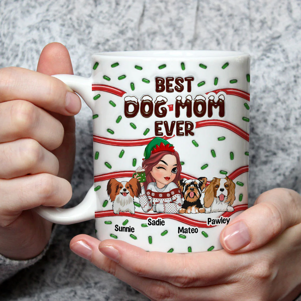 Best Dog Mom Cake - Personalized Custom 3D Inflated Effect Mug - Image 3