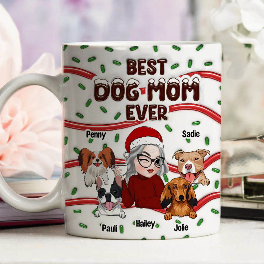 Best Dog Mom Cake - Personalized Custom 3D Inflated Effect Mug - Image 4