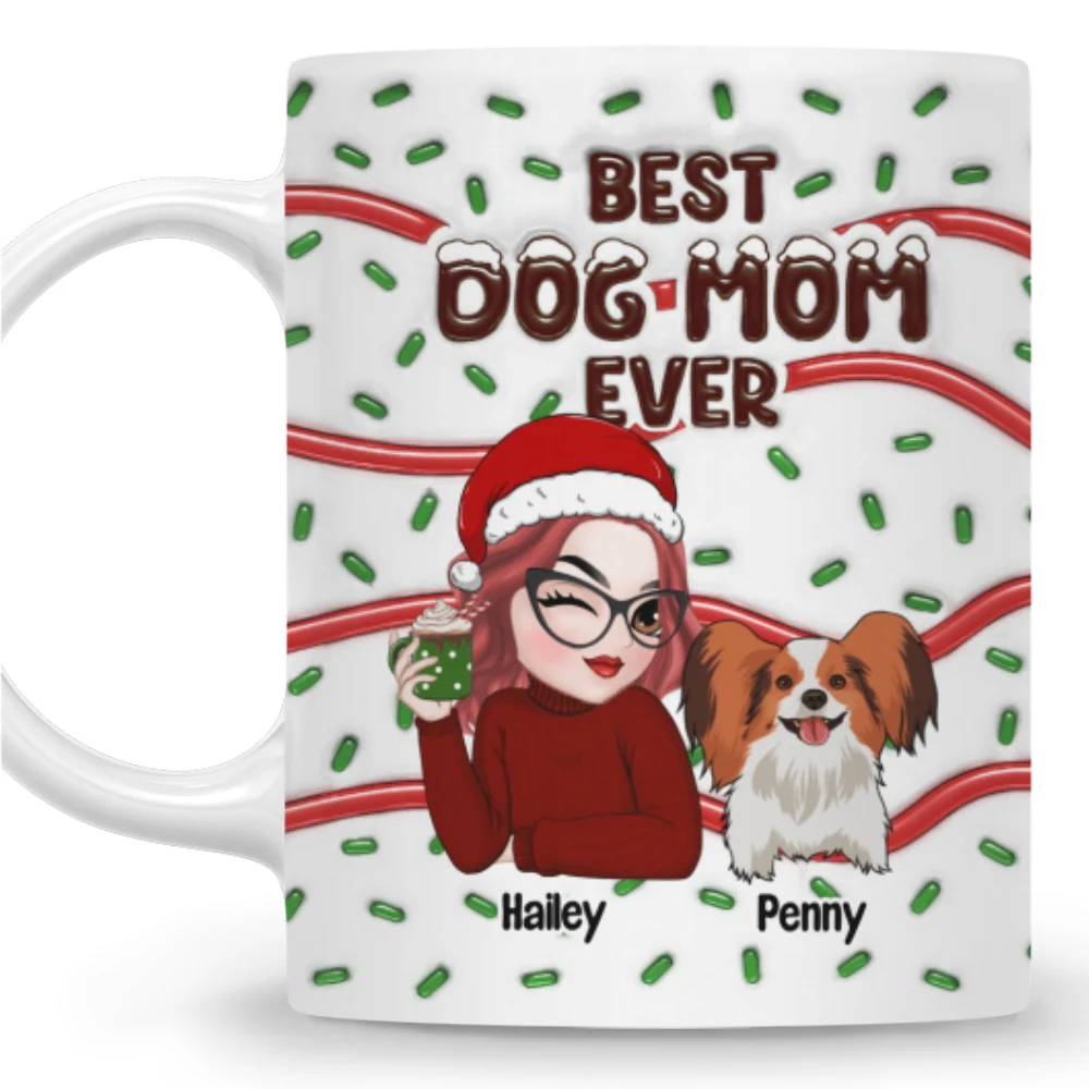Best Dog Mom Cake - Personalized Custom 3D Inflated Effect Mug - Image 5