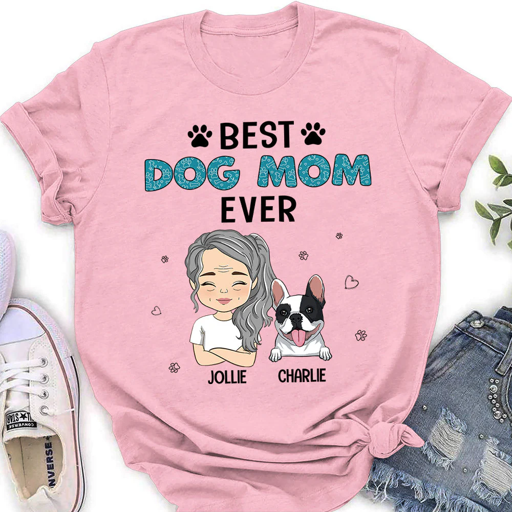 Best Dog Mom Chibi - Personalized Custom Women's T-shirt - Image 3