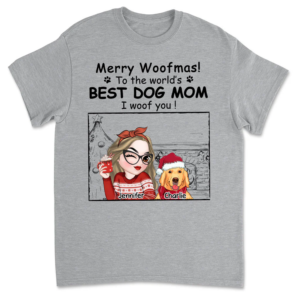 Best Dog Mom Christmas - Personalized Custom Unisex T-shirt