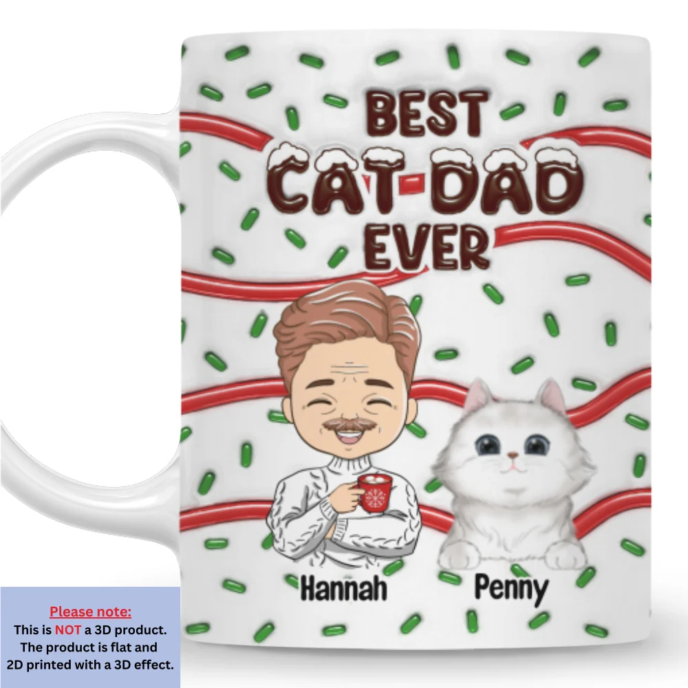 Best Dog Mom Dad Cake Cat - Personalized Custom 3D Inflated Effect Mug - Image 5