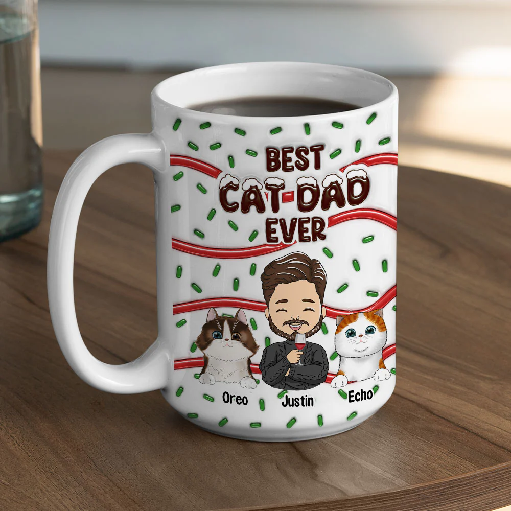 Best Dog Mom Dad Cake Cat - Personalized Custom 3D Inflated Effect Mug - Image 7